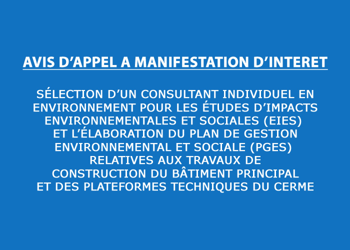 AVIS D’APPEL A MANIFESTATION D’INTERET