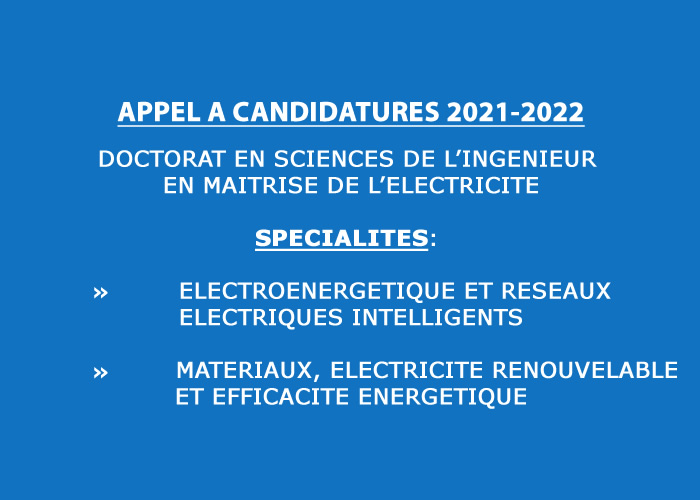 APPEL A CANDIDATURES 2021-2022